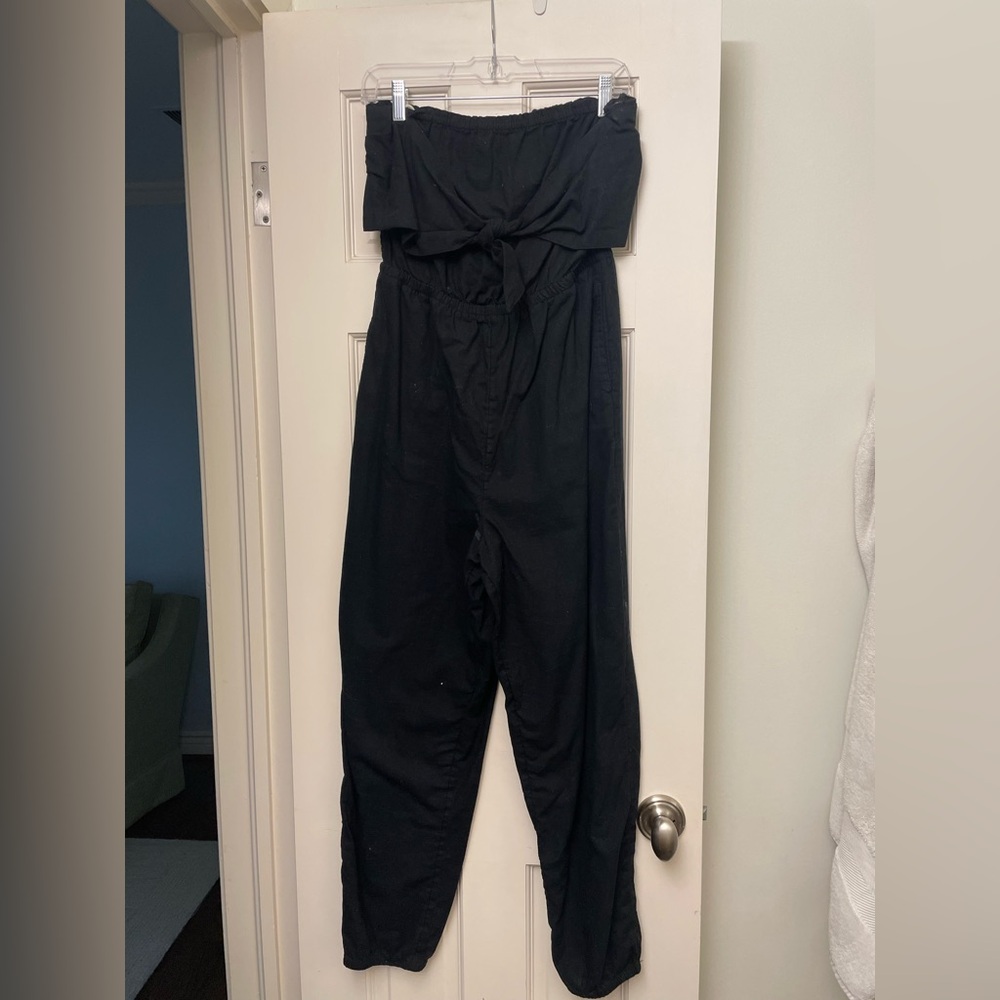 Aerie tie front linen jumpsuit, Size medium